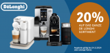 20% Rabatt & Extrarabatt auf das ganze De’Longhi Sortiment bei Coop City, z.B. Vollautomaten, Siebträger etc.