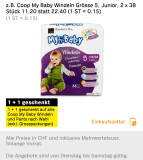 Coop Windeln 2 für 1 und Brio Bahn gratis