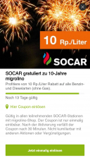 SOCAR 10Rp/Liter bei migrolino