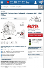 GRATIS Tischventilator zur Bestellung bei Pearl oder für CHF 8.95