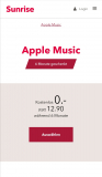 6 Monate Gratis Apple Music für alle Sunrise Kunden