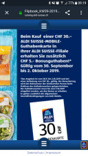 Aldi Suisse Mobile 5 CHF geschenkt bei 30 CHF MBW