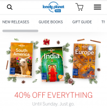 Lonely Planet 40% off everything