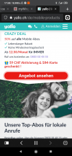 Yallo crazy Deal 50% auf alle Abos, ohne Laufzeit, und keine Aktivierungsgebühr