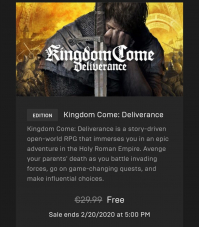 Kingdom Come Deliverance gratis im EPIC Store