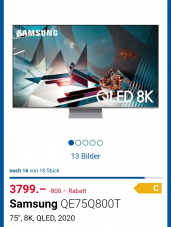Samsung 75 Zoll 8k für 2999.–