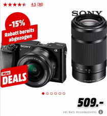 SONY Alpha 6000 + 16-50mm + 55-210mm – Systemkamera (Fotoauflösung: 24.3 MP) Schwarz