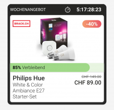 Philips Hue Ambiance Starter Set mit -40% Rabatt bei TWINT
