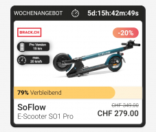 E-Scooter SoFlow SO1 Pro mit 20% Rabatt bei TWINT
