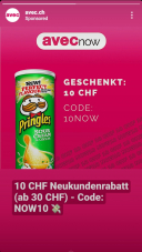 avecnow: CHF 10.- Geschenkt ab MBW CHF 30.-