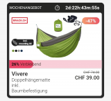 Vivere Doppelhängematte inkl. Baumbefestigungs-Set für 39.- bei TWINT
