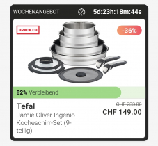 TWINT App: Jamie Oliver Tefal Kochgeschirr-Set (9 teilig) für nur 149.-