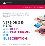 Affinity V2 Lifetime für 100.- (Adobe CC Alternative)
