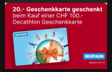 Offerz – 20 CHF Decathlon Gutschein geschenkt beim Kauf von 100 CHF Gutschein