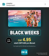 oneplus Streamingdienst inkl Paramount+ (Rabatt während 3 Monaten)