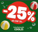 25% Sommer-Rabatt auf alles ab CHF 79.–, online und in Fressnapf-Filialen