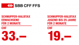 SBB Gutschein fürs Schnupper-Halbtax (2 Monate für 19 resp. 33 Franken)