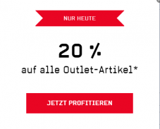 Heute 20% auf alle Outlet-Artikel bei Ochsner Sport
