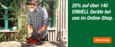 Migros Do It + Garden: 25% Rabatt auf ausgewählte Einhell-Geräte - kleiner Sammeldeal