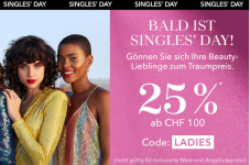 25% ab CHF 100.- bei Douglas (wahrscheinlich bis zum Singles Day)