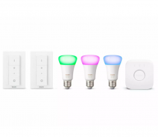 Philips Hue E27 white ambiance & color Starter Kit (3x Glühbirne, 2x Dimm-Schalter, 1x Bridge) bei nettoshop
