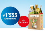 Coop.ch Gutschein für 1555 Superpunkte ab 250 Franken Einkauf (kombinierbar mit 20 Franken Bon)