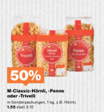 Migros Angebote KW37: 50% Rabatt auf M-Classic-Hörnli und weitere Sorten, 30% auf M-Classic Öle und 50er Packung Frey Branches zum halben Preis im Wochenendknaller