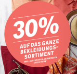 30% auf Bekleidung bei Coop City bis und mit Samstag