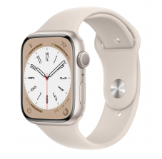 Apple Watch Series 8 GPS, 45mm Alu Starlight Sport (nur bis 05 Uhr oder solange Vorrat!)