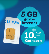 (Nur heute) Lebara - gratis Prepaid SIM + CHF 10.- Startguthaben + 5GB Daten