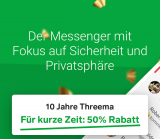 10 Jahre Threema – 50% Rabatt im Play Store / App Store (sicherer Schweizer Messaging Dienst)