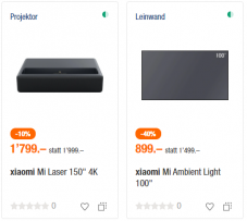 Xiaomi Mi 4K Laser Projector 150″ + Xiaomi Mi Ambient Light 100″ Leinwand bei melectronics