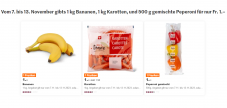Vitaminfranken bei Migros - 1kg Bananen, Karotten (Rüebli) oder 500g Peperoni für 1 Franken