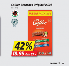 Cailler Branches Original Milch 56 x 23g für CHF 18.95