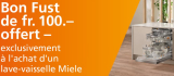CHF 100.– Fust Gutschein beim Kauf eines Miele Geschirrspülers