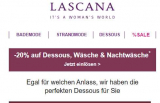 20% auf Dessous, Wäsche und Nachtwäsche bei Lascana (23.11.)