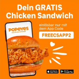 Popeyes: Gratis Chicken Sandwich in Pfäffikon ZH (oder überall?)