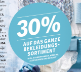 30% auf das ganze Bekleidungssortiment von Coop City