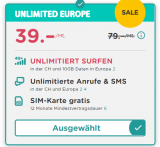 UPC Mobile Abos in Aktion z.B. Unlimited Europe für CHF 39.- oder Flex Swiss für CHF 19.- (Neukunden)