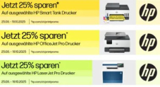 25 % Cashback auf ausgewählte HP Drucker & Scanner bei Interdiscount