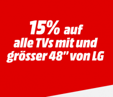 15% Rabatt auf alle >48 Zoll Fernseher von LG bei Media Markt