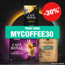 30% auf das gesamte Sortiment bei CAFE ROYALE (nur dieses Wochenende bis 17.08.)