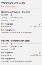 Flüge Basel nach Madeira hin und zurück von November - März ab CHF 38.90 bei Easyjet