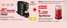 De’Longhi Vertuo POP + gratis Aeroccino 3 Milchaufschäumer + Kaffee-Kapseln im Wert von CHF 80.- bei Interdiscount
