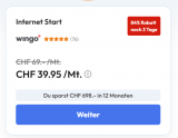 Wingo Internet Start für CHF 39.95 / Monat bei alao + CHF 25.- Shopping-Gutscheine