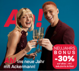 30% Rabatt bei Ackermann - auch auf bereits reduzierte Artikel (exkl. Technik) bis 04.01.