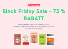 Blinkist Black Friday - 85% Rabatt auf das Premium-Abo (CHF 13.355 / Jahr)