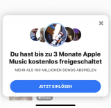 Apple Music – 3 Monate gratis (selbst bei vorherigem Probe-Abo)