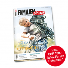 FamilienSPICK zum 1/2 Preis abonnieren und CHF 100.- Reka-Ferien-Gutschein erhalten