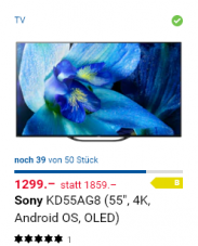 Sony 55AG8 Fernseher für 1’299.- Black Friday buchmann